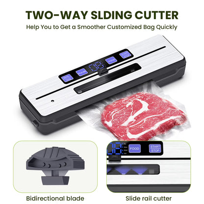 Open Box Food Vacuum Sealer Machine,7 Vacuum Modes with Build-In Cutter Digital Countdown Timer,External Suction Nozzle for Zipper Bags,Vacuum Boxes,Mason Jars
