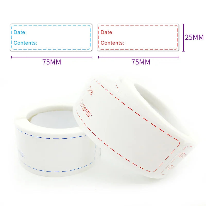 Custom Printed Date Label Refrigerator Freezer Food Container Label Adhesive Kitchen Storage Removable Writable Sticker Label