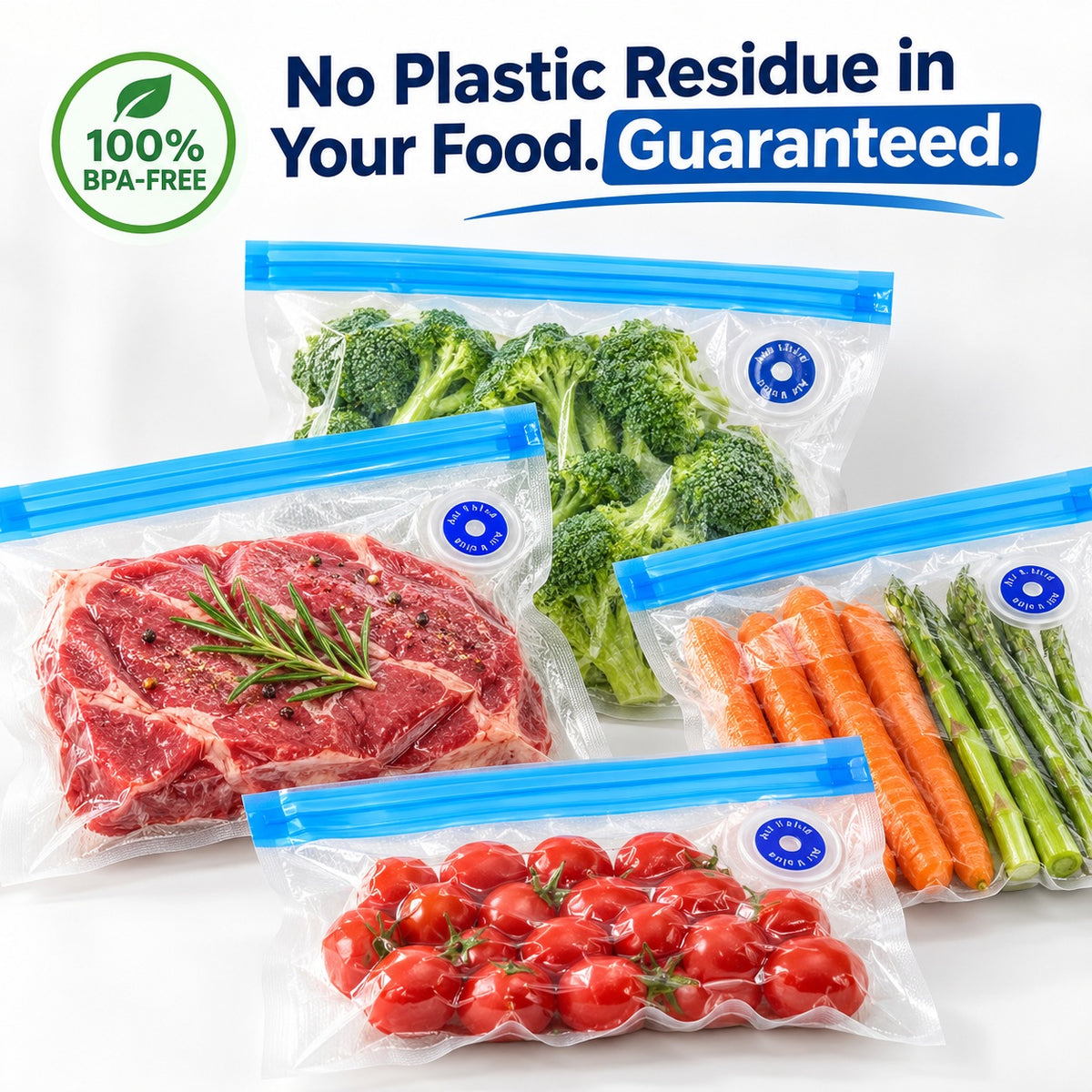 Zencora™ FreshSeal Kit – Reusable Vacuum Food Storage Bags